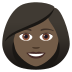 👩🏿 woman: dark skin tone display on JoyPixels